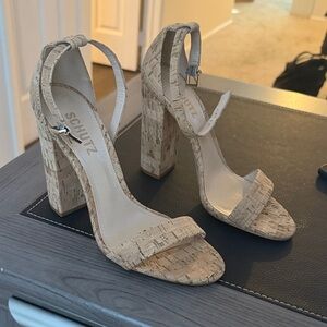 SCHUTZ ENIDA Women's Cork Textured Heels